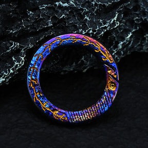 Hand CarvingTitanium Alloy Ring Anti-Lost360 Degree Rotating Key Chain Universal Joint Accessories Car Key Circle Waist