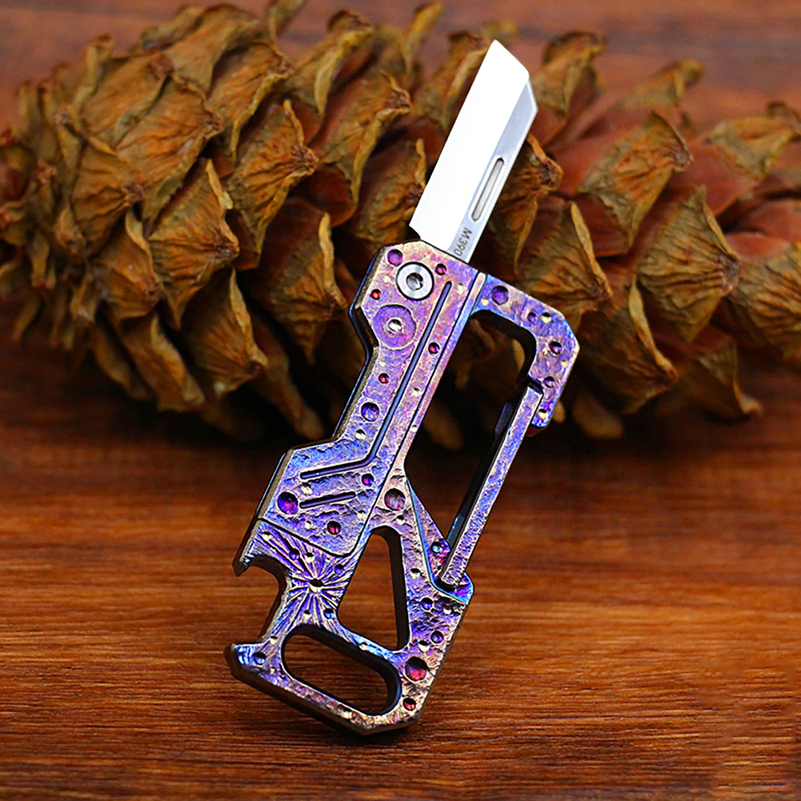 Starry Sky Limited Edition Multi-Functional Titanium Alloy Keychain Mini M390 Knife Portable Outdoor Tool