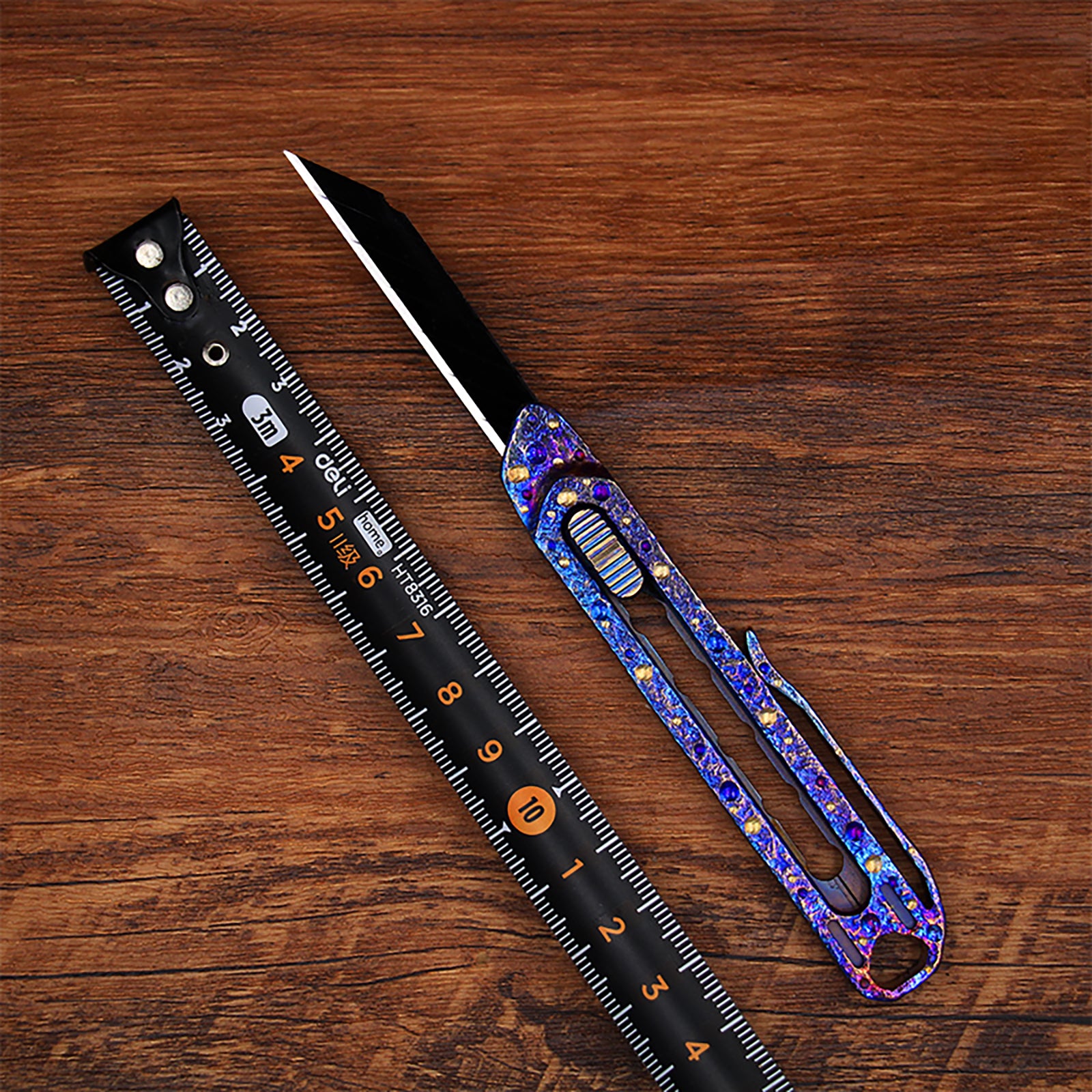Star Sky Titanium Multifunctional Alloy Push Knife Multifunctional Pocket Cutter Paper Knife can Replace Blade Art Knife Wallpap