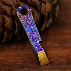 Limited Edition Hand Carving Starry Sky Titanium alloy EDC Outdoor  Multifunctional Tool Tactical Pry bar Bottle TacticalOpener