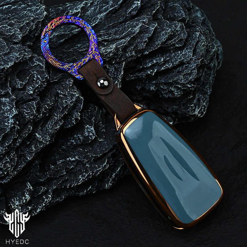 Star Sky Limited Titanium Alloy Mechanical Press Key Ring Pendant Simple Mini Clasp Round Keychain Fit A Variety Of Keys EDC