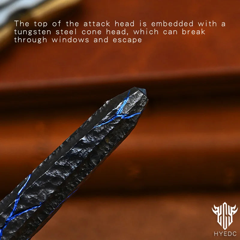 Limited Edition Titanium Alloy Tactical Pen Hand Carved Stone Grain Tungsten Metal Signature Neutral EDC Split Rock Pen