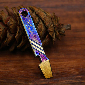 Limited Edition Hand Carving Starry Sky TC4 Titanium alloy Multifunctional Prybar EDC Mini Pocket Tool Bottle Opener