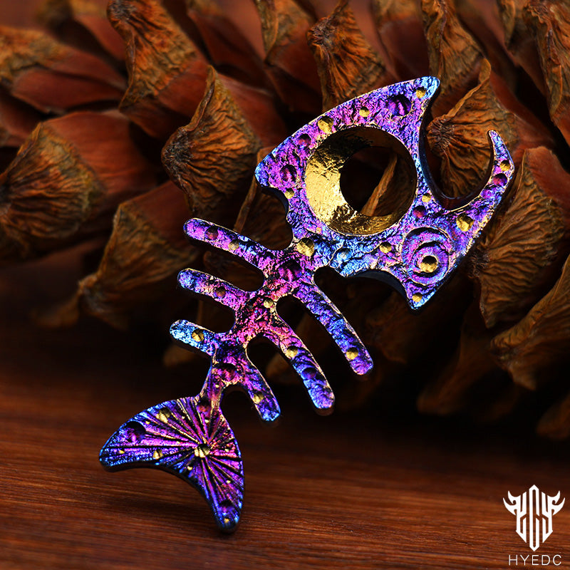 Star Sky Titanium Alloy EDC Multifunctional Tools Fish bone Shape Bottle Opener Portable Keychain Manual Can Opener Outdoor