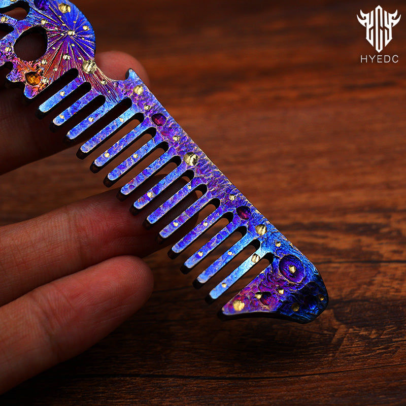 Starry Sky Limited Edition Titanium Alloy Comb Special Anti static Male and Female Home Massage Comb Portable Bottle Opener EDC