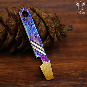 Limited Edition Hand Carving Starry Sky TC4 Titanium alloy Multifunctional Prybar EDC Mini Pocket Tool Bottle Opener