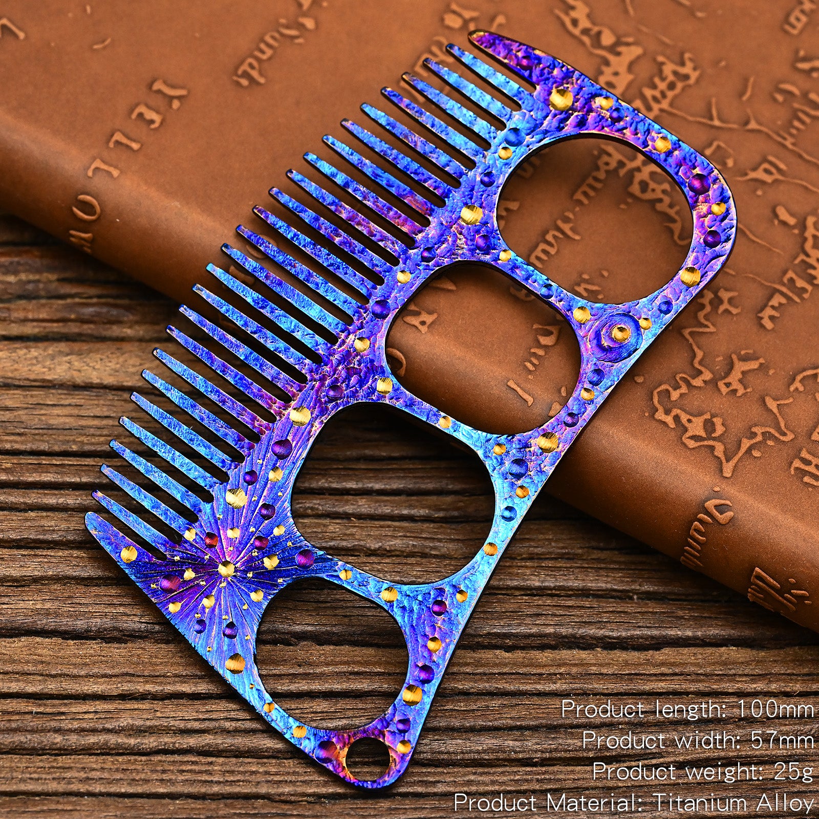 Star Sky Limited Titanium Handleless Comb for Men Women Anti-Static Pocket Comb for Hair & Beard Outdoor Camping Hiking EDC