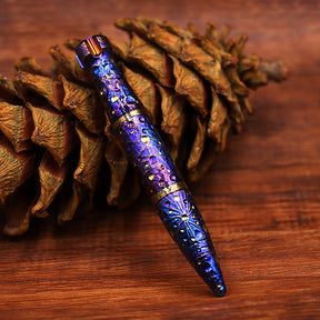 HCYEDC Star Sky Titanium Alloy Tactical Pen Hand Carved  Tactical Bolt Action Pen Limited Edition Metal Signature Neutral Pen EDC