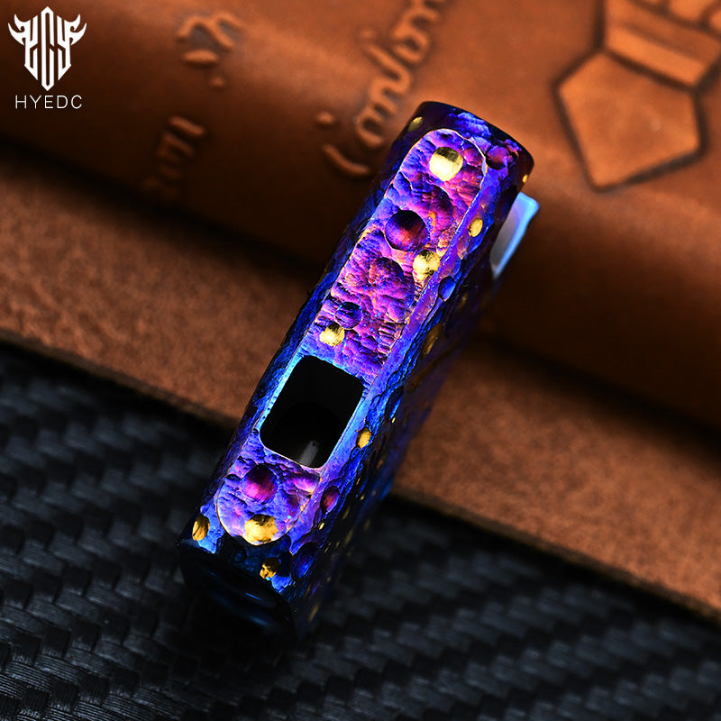 Starry Sky Limited Edition Titanium Alloy Whistle Double Tube High Audio Hand Carved Outdoor Survival Referee Whistle EDC