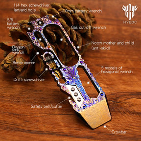 Limited Edition Titanium Alloy Multi-Function Screwdriver Crowbar Bottle Opener Outdoor Crowbar Hand Carving Starry Sky EDC