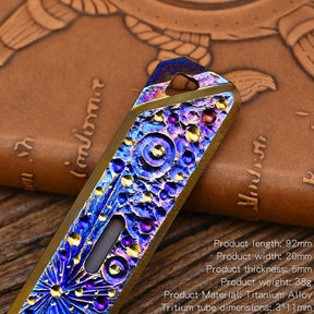 Limited Edition Titanium Alloy EDC Multi-Function Screwdriver Crowbar Bottle Opener Outdoor Crowbar Hand Carving Starry Sky