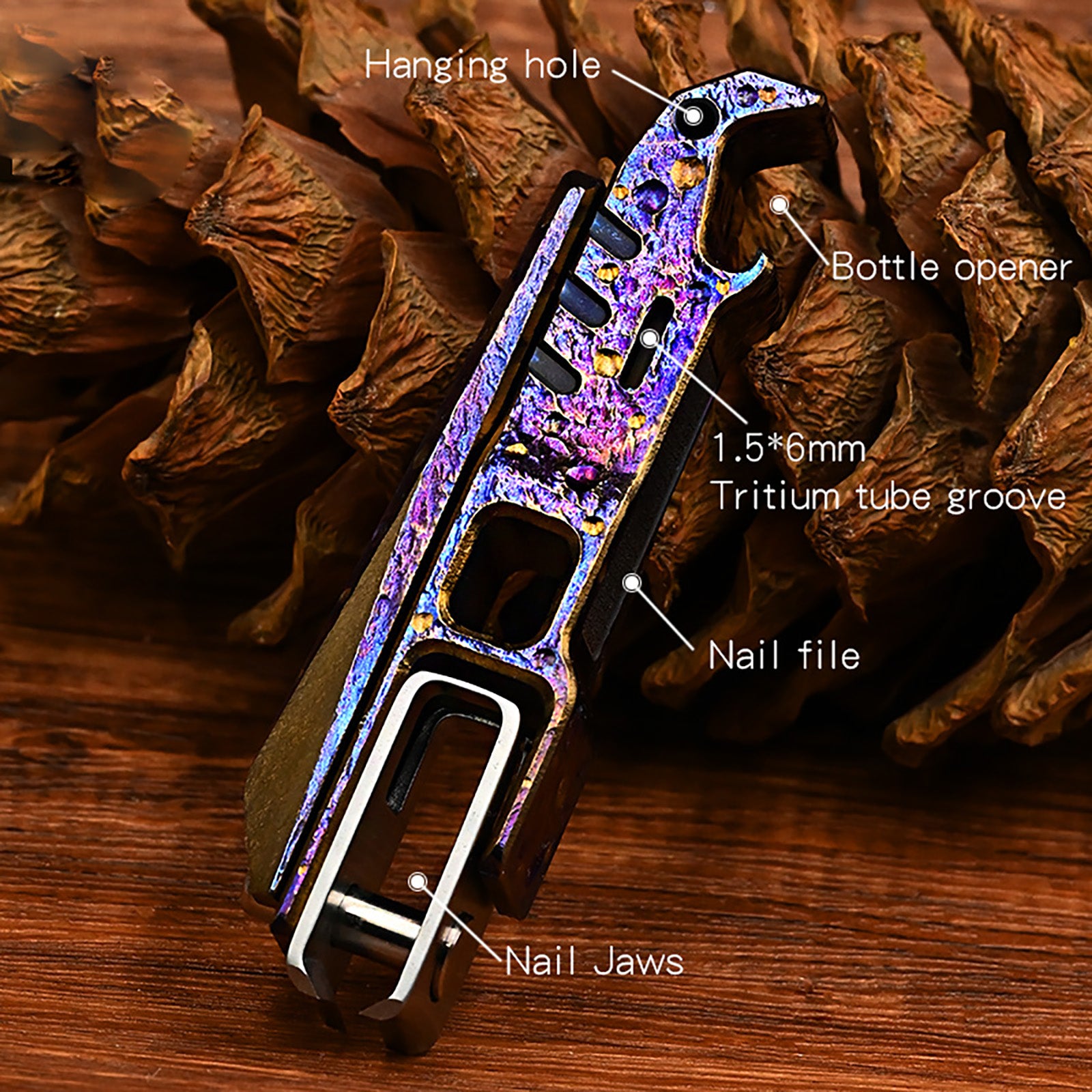 Starry Sky Limited Edition Titanium Alloy Nail Clippers Anti-Splash High-End Fingernail Cutter for Outdoor Camping EDC Tool
