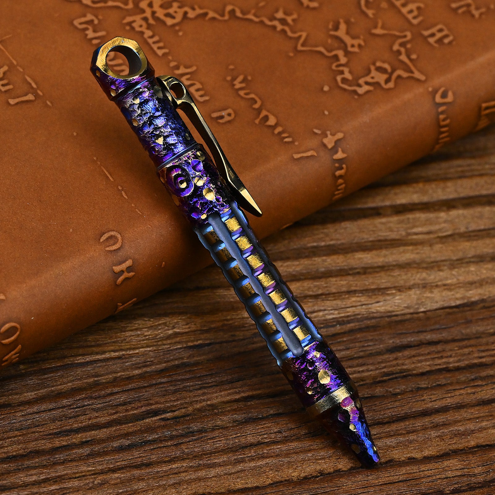 Titanium Alloy Tactical Pen Hand Carved Star Sky EDC Limited Edition Metal Signature Neutral Pen