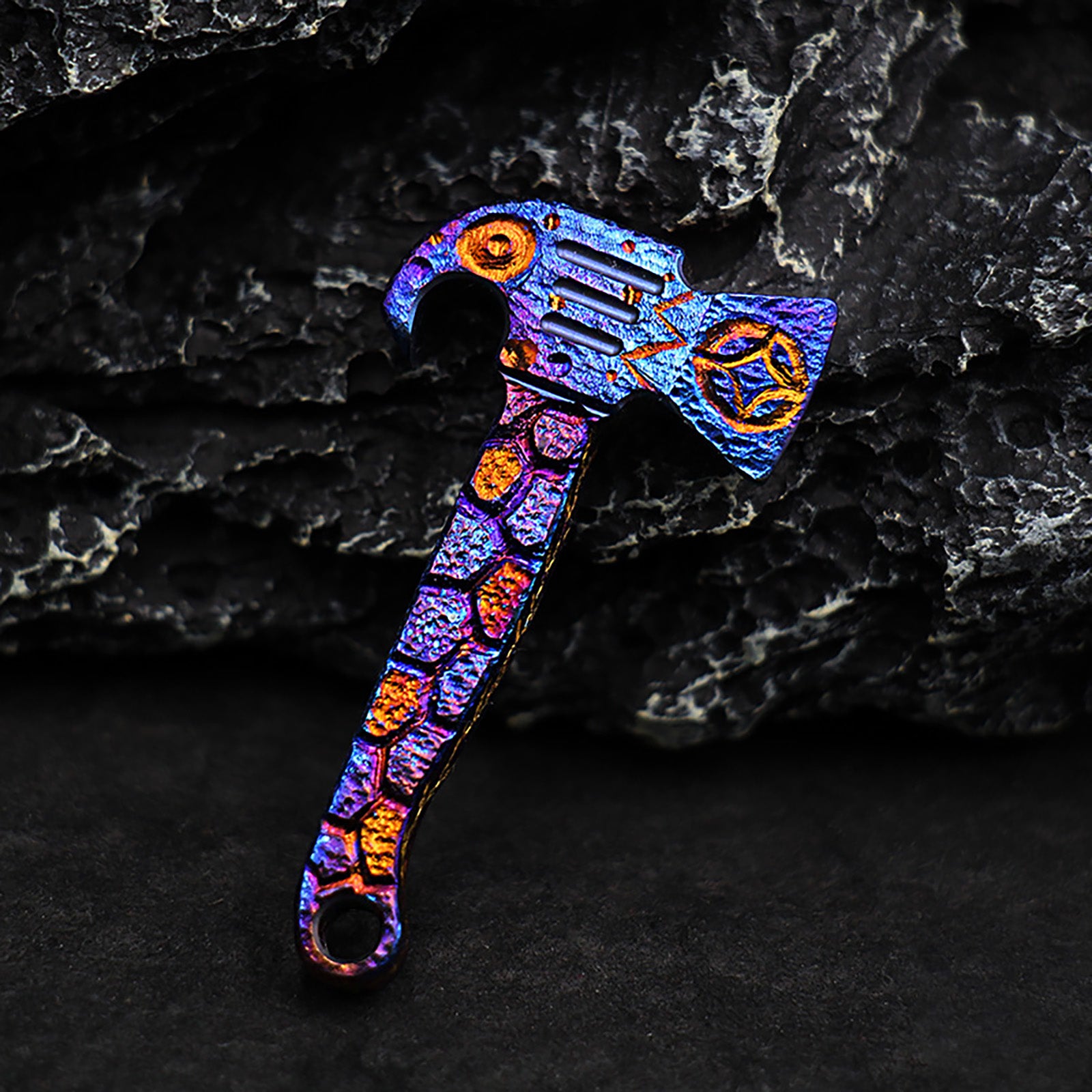 Hand Carved Mini Titanium Alloy Crowbar Outdoor Small Tools Key Chain Pendant Style Multifunctional Unpacking Bottle Opener EDC