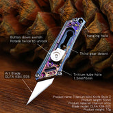 Limited Edition Hand Carving Starry Sky Titanium Alloy Pocket Keychain Small Knife MINI Outdoor EDC Self-defense Tool