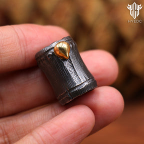 Hand Carved Limited Edition Titanium Alloy Knife Beads Paracord Umbrella Rope Bead Bamboo DIY Pendant Collar Necklace Jewelry