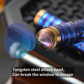 HCYEDC Titanium Alloy Tactical Pen Hand Carved Star Sky Limited Edition Tungsten Pen Tactical Pen with Tungsten Steel Glass Breaker Tip Self-DefenceDecompression Metal Signature Neutral Pen EDC