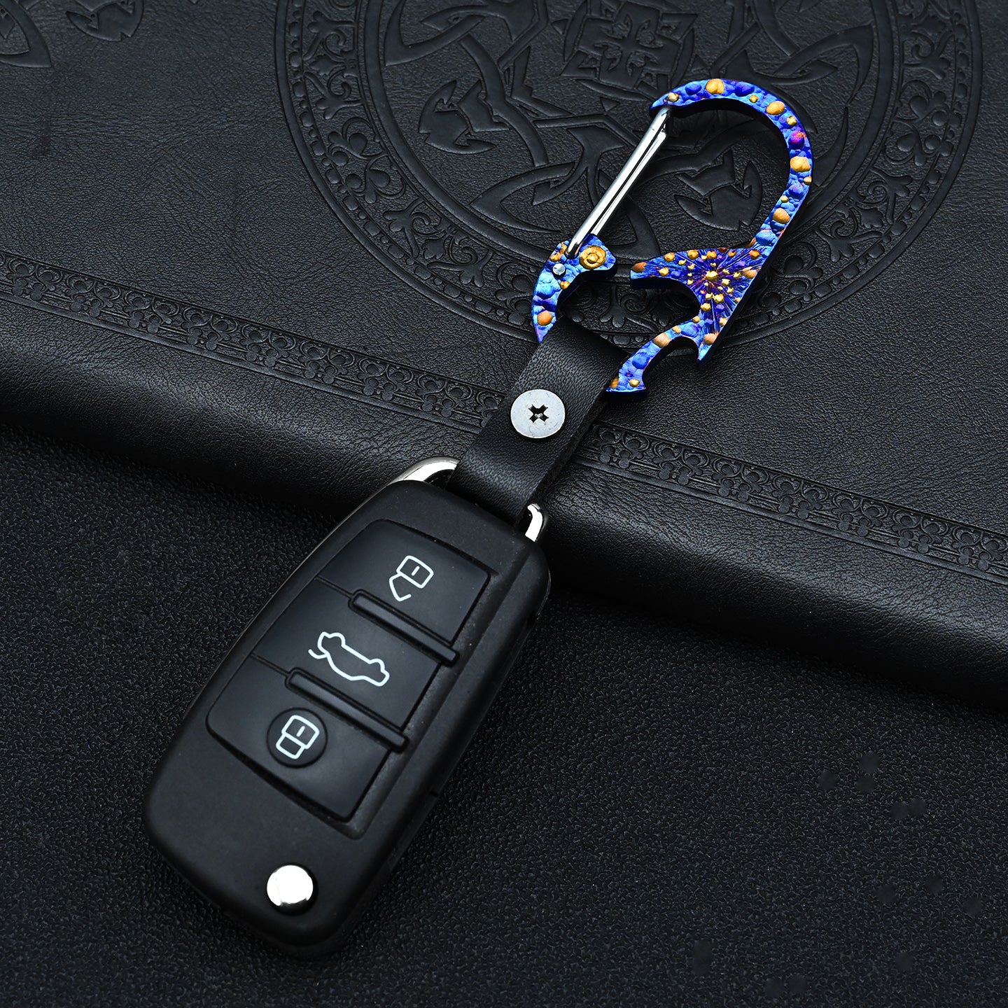 Star Sky Titanium Alloy EDC Keychain Multifunctional Bottle Opener Outdoor Survival Camping Tool