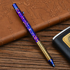 Titanium Alloy Tactical Pen Hand Carved Star Sky Limited Edition Metal Signature Pen EDC