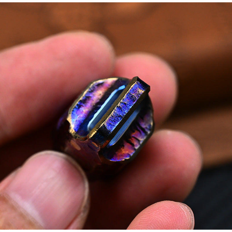 Star Sky Handmade Titanium Mechanical Automatic Ignition Gasoline Lighter with Alloy Material And Gift Box EDC