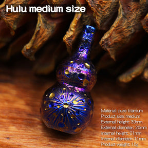 Star Sky Gourd Shape Mini Waterproof Pill Case Titanium Alloy Outdoor First Aid Medicine Moisture-proof Sealed Storage Keychian