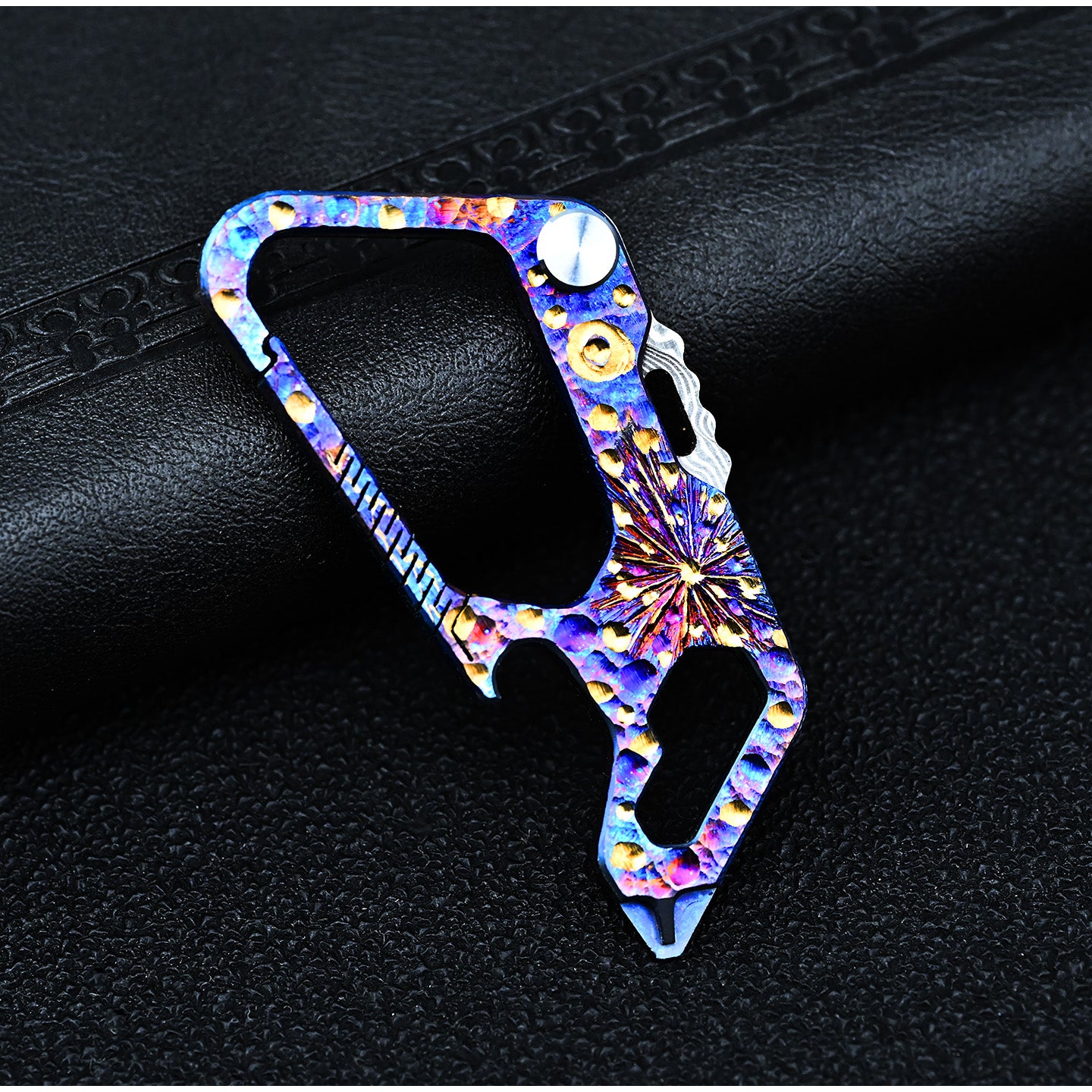 Star Sky Limited Titanium EDC Keychain Knife Damascus Multi Tool Bottle Opener Hex Wrench Camping Gear