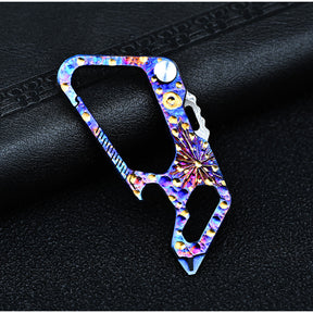 Star Sky Limited Titanium EDC Keychain Knife Damascus Multi Tool Bottle Opener Hex Wrench Camping Gear