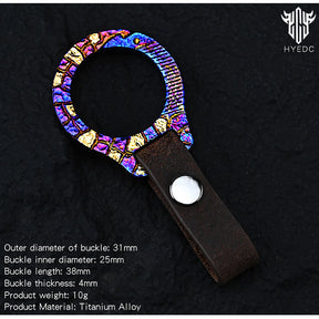 Star Sky Limited Titanium Alloy Mechanical Press Key Ring Pendant Simple Mini Clasp Round Keychain Fit A Variety Of Keys EDC