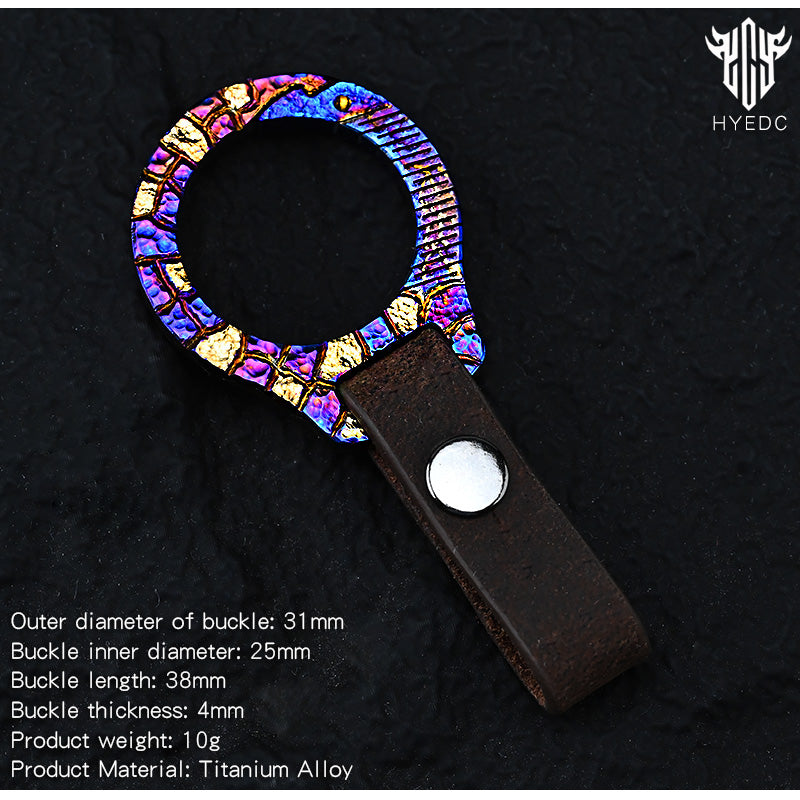 Star Sky Limited Titanium Alloy Mechanical Press Key Ring Pendant Simple Mini Clasp Round Keychain Fit A Variety Of Keys EDC