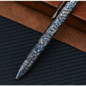 HCYEDC Titanium Hand Carving Rock Texture Titanium Alloy Tactical Pen Pen Decompression Metal Signature Neutral Tactical Bolt Action Pen with Steel Glass Breaker Design Emergency Emergency Escape Pen