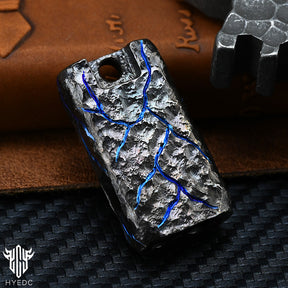 Limited Edition Titanium Alloy Whistle Double Tube High Audio Hand Carved Stone Grain Outdoor Survival Referee Whistle EDC