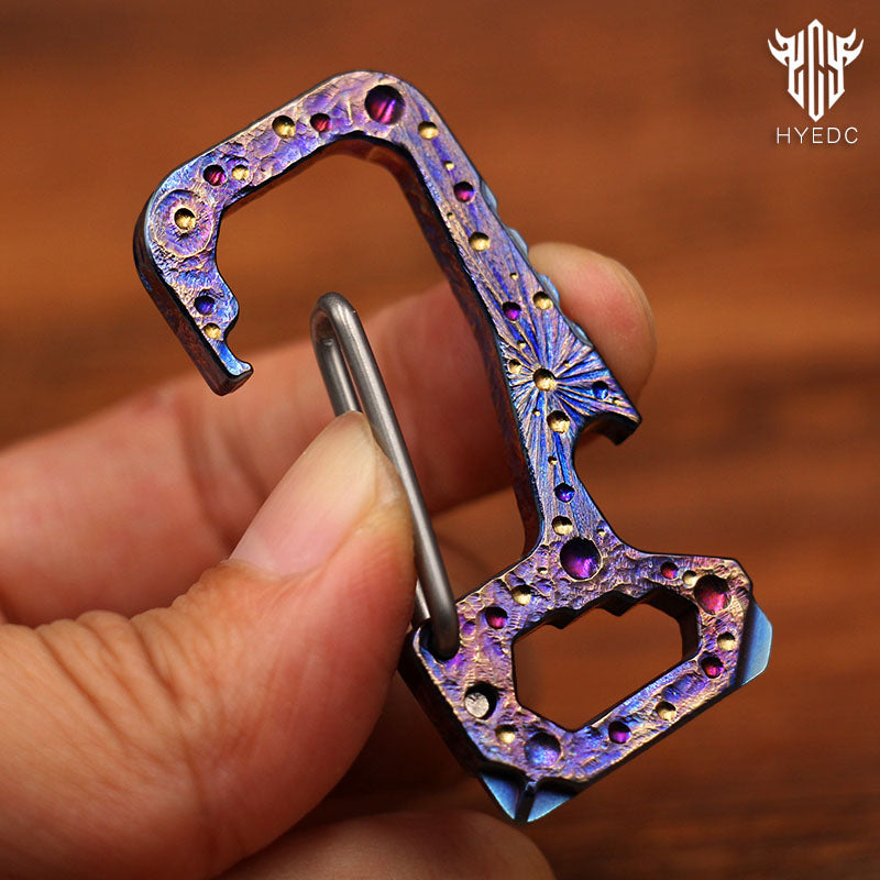 Star Sky Limited Edition Titanium Alloy Key Chain Multi-Function Car Bottle Opener Men's Pendant Key Chain EDC