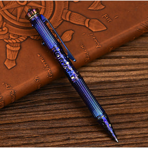 Star Sky Limited Edition Titanium Alloy Tactical Pen Hand Carved Rotary Gyro Multifunctional Self-defense Broken Window G2 Pen E