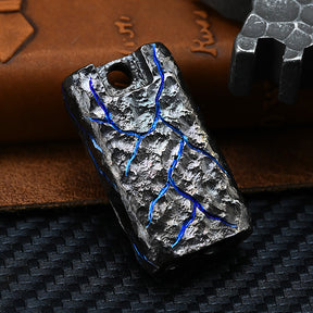 Limited Edition Titanium Alloy Whistle Double Tube High Audio Hand Carved Stone Grain Outdoor Survival Referee Whistle EDC