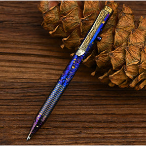 Hand Carved Titanium Alloy Tactical Pen EDC Star Sky Limited Edition Metal Signature Pen for Tactical Use