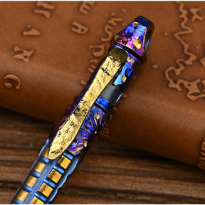 Titanium Alloy Tactical Pen Hand Carved Star Sky EDC Limited Edition Metal Signature Neutral Pen