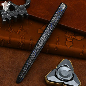 Limited Edition Titanium Alloy Tactical Pen Hand Carved Stone Grain Tungsten Metal Signature Neutral EDC Split Rock Pen