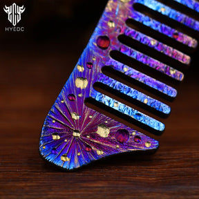 Starry Sky Limited Edition Titanium Alloy Comb Special Anti static Male and Female Home Massage Comb Portable Bottle Opener EDC