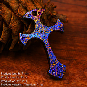 Starry Sky Limited Edition Titanium Cross Defensive  Necklace Pendant Survival Equipment Window Breaking Tool EDC