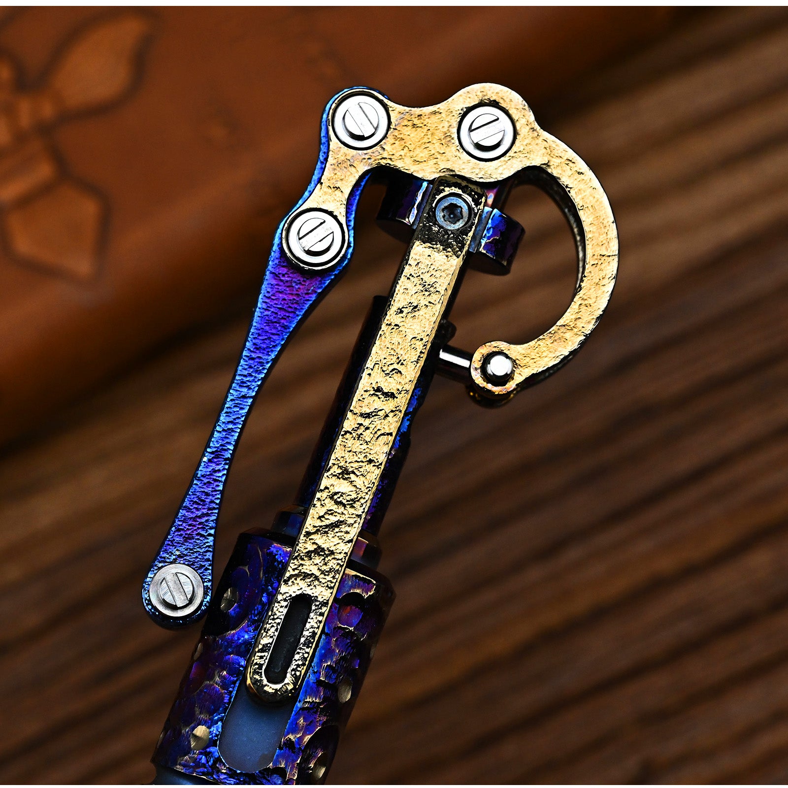 Star Sky Multipurpose Titanium Alloy Tactical Ballpoint Pen Self Defense Writing Tool for Outdoor Mechanical Punk Style EDC