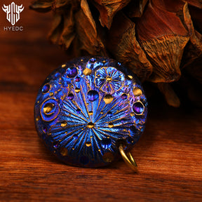 Limited edition titanium alloy starry sky medallion necklace pendant Qixi gift tag keychain pendant EDC