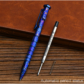 HCYEDC Star Sky Hand Titanium Tactical Bolt Action Pen Limited Edition Decompression Signature Neutral Design for Writing Tactical Defense Emergency Defense Escape Rotating Gyroscope Decompression Pen