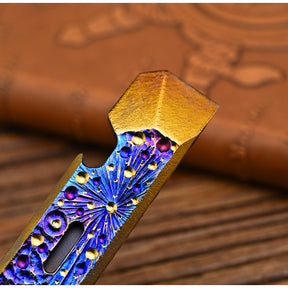 Limited Edition Titanium Alloy EDC Multi-Function Screwdriver Crowbar Bottle Opener Outdoor Crowbar Hand Carving Starry Sky
