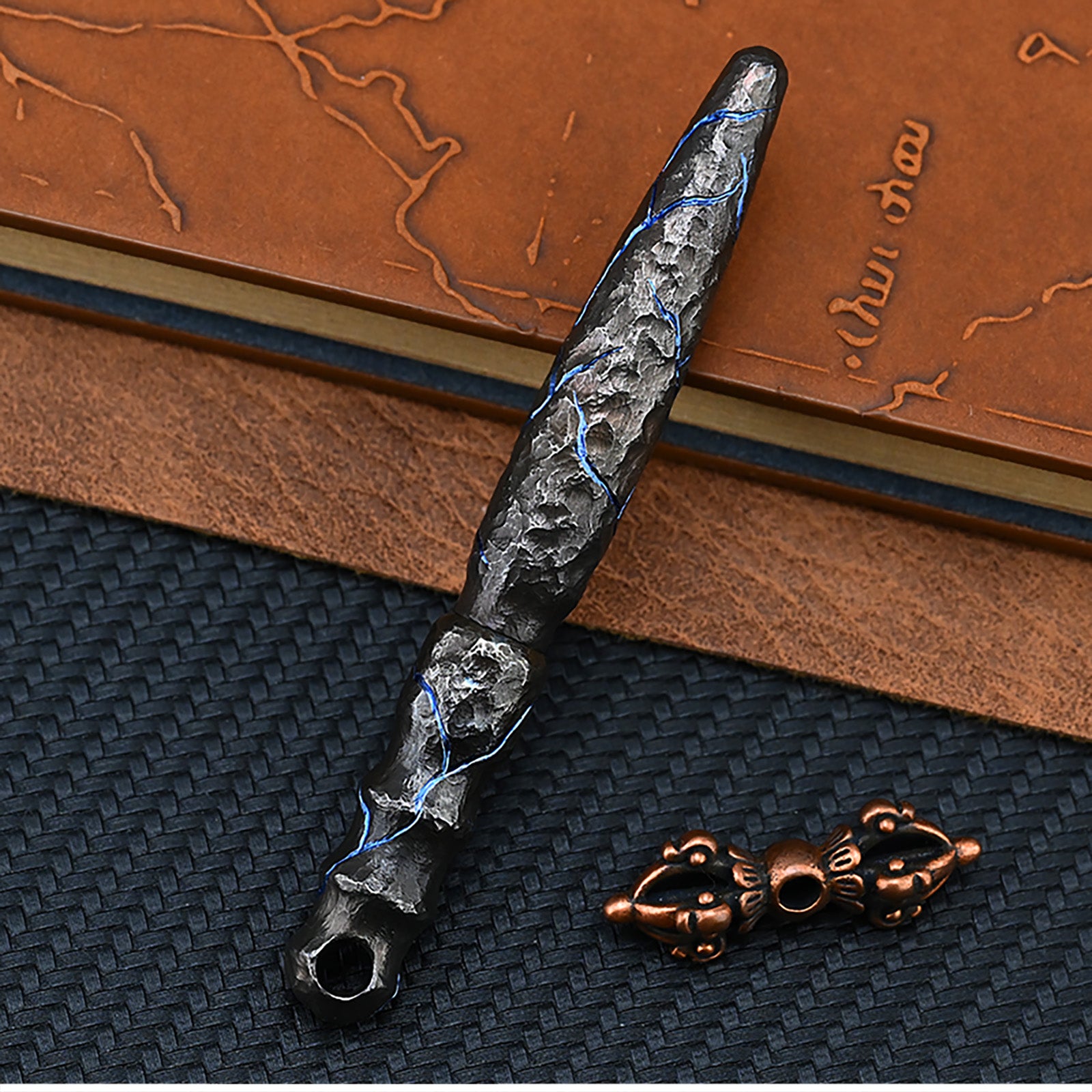 HCYEDC Limited Edition Mini Tactical Pen Titanium Alloy EDC Hand CarvingStone GrainSignature Pen