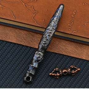 HCYEDC Limited Edition Mini Tactical Pen Titanium Alloy EDC Hand CarvingStone GrainSignature Pen