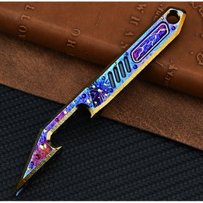 Star Sky Edition Titanium Alloy Crowbar Multifunctional EDC Tool Bottle Opener Pry Window Breaker Portable Keychain EDC