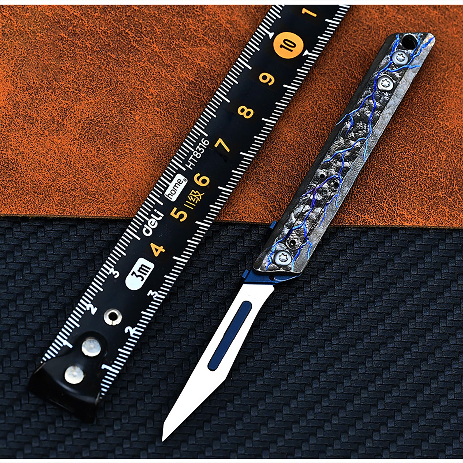 Titanium Hand Carving Rock Texture Alloy Art Knife Keychain Portable EDC Disassembly Tool Multi-Functional Compact Design