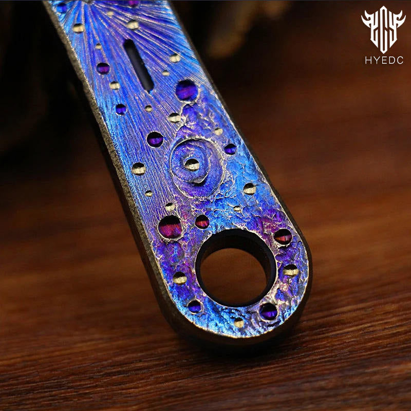 Limited Edition Hand Carving Starry Sky Titanium alloy EDC Outdoor  Multifunctional Tool Tactical Pry bar Bottle TacticalOpener