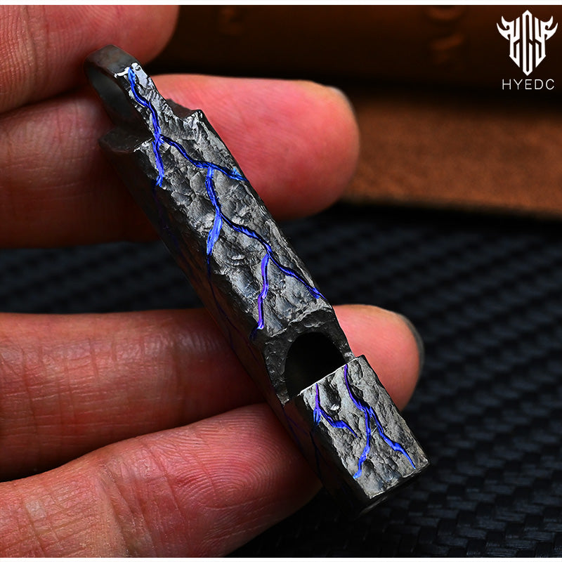 Titanium Alloy Whistle Hand Carved Outdoor Survival Referee Whistle EDC