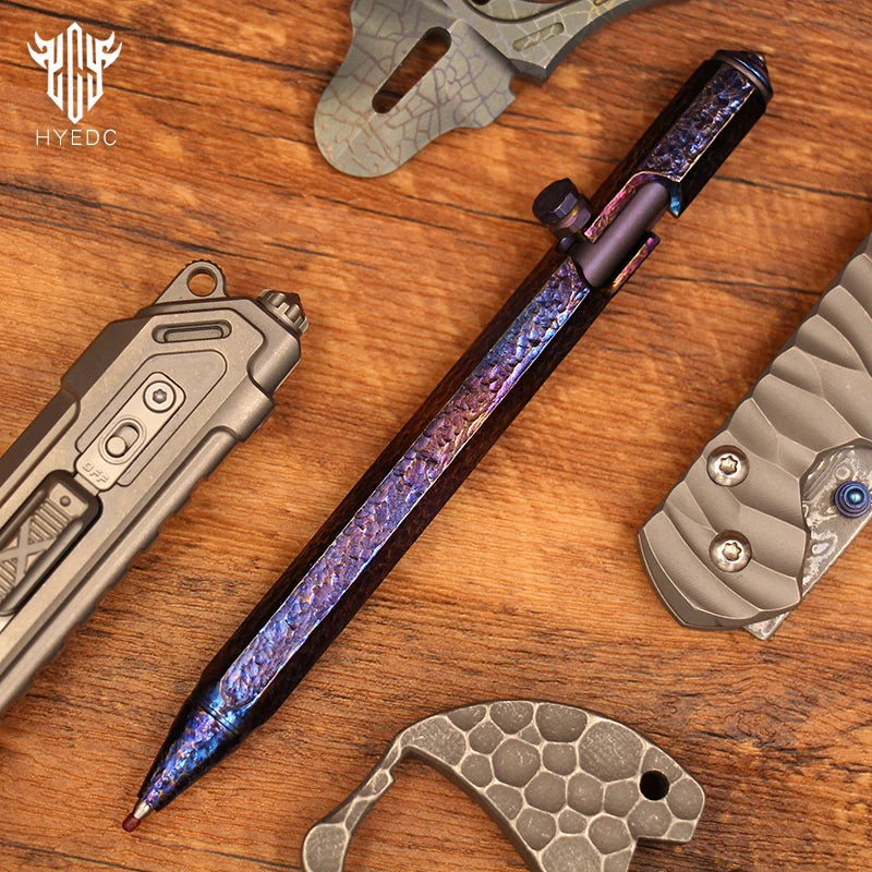 Titanium Alloy Tactical Pen Hand Carved Star Sky Limited Edition Tungsten Pen Decompression EDC Metal Signature Neutral Pen